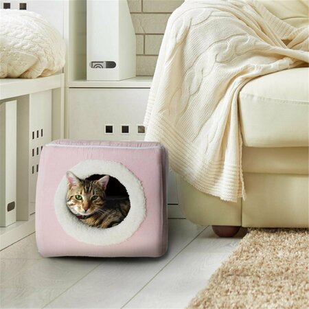 DARETOCARE Cat Pet Bed Cave Soft Indoor Enclosed Covered - Pink DA3251478